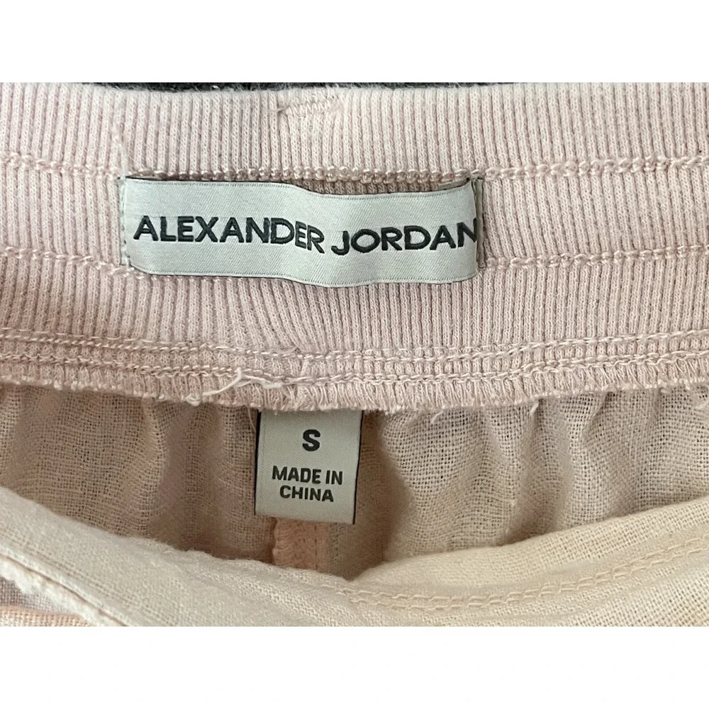 Alexander Jordan Linen Blend Pants Women Size Small Pink Pockets Drawstring